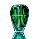 Хрустальная ваза для цветов "Каскад" сред., цв.янтарно-зеленый