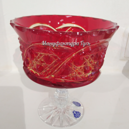 Хрустальная ваза для конфет серии «Шведка» красная