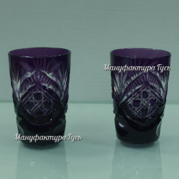 Хрустальный набор стаканов "Купец" цв.фиолетовый