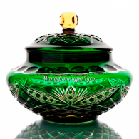 Хрустальная ваза для зефира  «Амели» цв. янтарно-зеленый