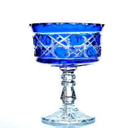 Хрустальная ваза для крема "Шведка" синяя
