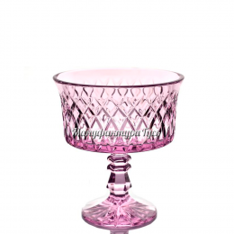 Хрустальная ваза для конфет "Шведка" пр рис. , цв. эрбий (розовый)