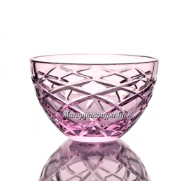 Хрустальная ваза для конфет "Серенада" рис. произвольный, цвет - эрбий (розовый)