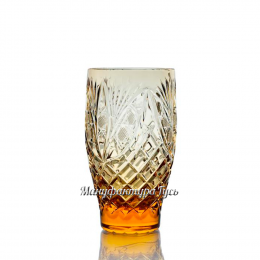 Хрустальный стакан "Боярин" рис. "Фараон", цв. янтарный