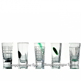 Хрустальный набор 6 стаканов (с налепом)