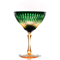Хрустальный набор их 2х бокалов для шампанского "Иван Купала" цвет - янтарно-зеленый