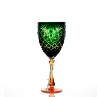 Хрустальный набор 6 бокалов для вина "Фараон" цв. янтарно-зеленый