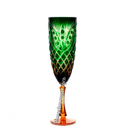 Хрустальный набор из 6 бокалов для воды "Фараон" цв.янтарно-зеленый