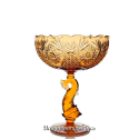 Хрустальная ваза для фруктов «Дракон» янтарный