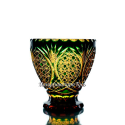 Хрустальная ваза для стола "Вьюга", янтарно-зеленый