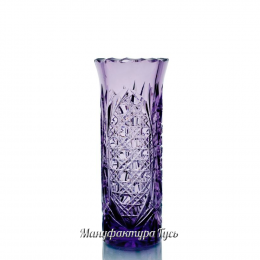 Хрустальная ваза для цветов "Бисер" малая произвольный рисунок .цвет: фиолетовый полутон