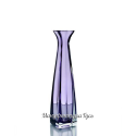 Хрустальная ваза для цветов "Пирамидка", сред., гладкая, фиолетовый полутон