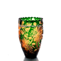 Хрустальная ваза для цветов "Пион" рис. произвольный, цвет - янтарно-зеленый