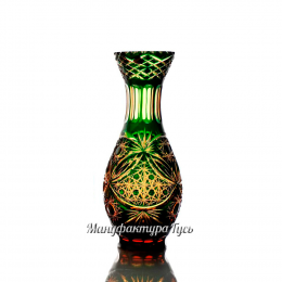 Хрустальная ваза для цветов "Надежда" малая. Цвет - янтарно-зеленый.