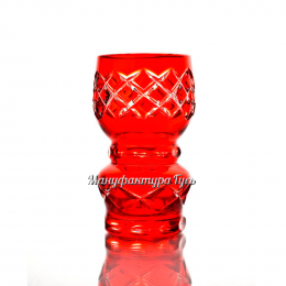Хрустальная ваза для цветов "Дубрава" малая, цв.красный