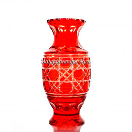 Хрустальная декоративная ваза "Рябинка", красная