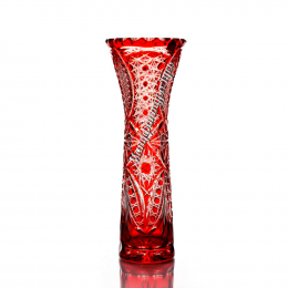 Хрустальная ваза для цветов "Майская", большая, цвет- красный