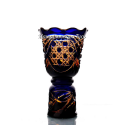 Хрустальная ваза для цветов "Звон" цв. янтарно-синий
