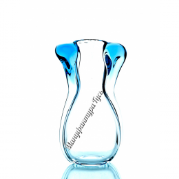 Хрустальная декоративная ваза "Кумушка" ,бесцвет с синим