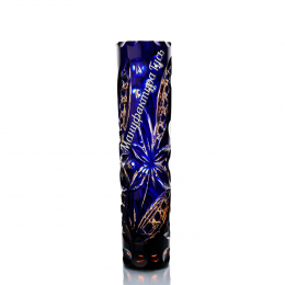 Хрустальная ваза для цветов «Дон Кихот» цв. янтарно-синий