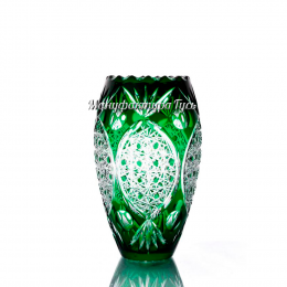 Хрустальная ваза для цветов "Астра" малая зеленая