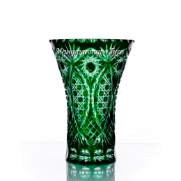 Хрустальная ваза для цветов "Императорская" большая зеленая