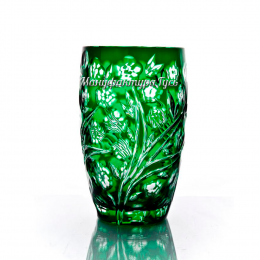 Хрустальная ваза для цветов "Пион" зеленый