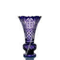Хрустальная ваза для цветов "Тюльпан" большая ,фиолетовая