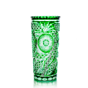 Хрустальная ваза для цветов "Слива" цв. зеленый+бесцветный