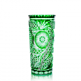 Хрустальная ваза для цветов "Слива" зеленый+бесцветный