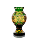 Хрустальная декоративная ваза «Каменный цветок»  цв. янтарно-зеленый