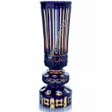 Хрустальная декоративная ваза «Кружево» цв. янтарно-синий