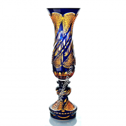 Хрустальная декоративная ваза "Княгиня" цв. янтарно-синий