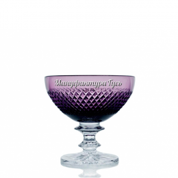 Хрустальная ваза для стола "Любава" пр.рис. цвет: фиолетовый, бесцветная ножка