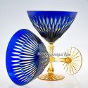 Хрустальный набор их 2х бокалов для шампанского "Иван Купала" цвет - янтарно-синий
