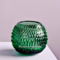 Хрустальная ваза для цветов "Разноцвет", сред., зеленый полутон