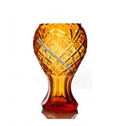Хрустальная ваза для цветов "Барыня", мал., цв.янтарный