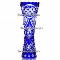 Хрустальная ваза "Гейзер" пр.рис., цв.синий