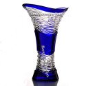 Хрустальная ваза для цветов «Серенада» цв.синий