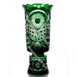 Хрустальная ваза для цветов «Апрель» цв.зеленый