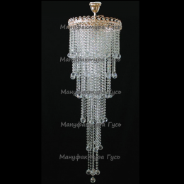 Люстра хрустальная Капель-лепесток  5 ламп шар 40 мм длинная