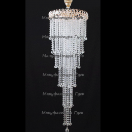 Люстра хрустальная Капель-лепесток  5 ламп шар 30 мм длинная