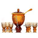 Хрустальный набор "Купеческий" (ваза-крюшонница,половник и 6 стаканов)