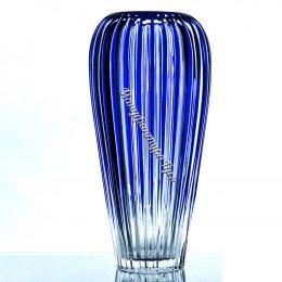 Хрустальная ваза для цветов "Каскад" большая,цв.синий