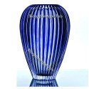 Хрустальная ваза "Каскад" средняя,цв.синий