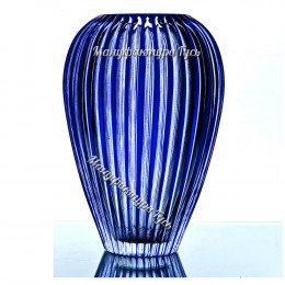 Хрустальная ваза для цветов "Каскад" средняя,цв.синий