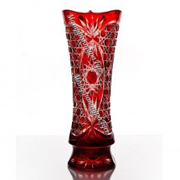 Хрустальная ваза для цветов «Луиза» цв.красный