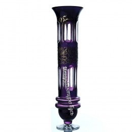 Хрустальная  ваза для цветов «Лучано» с золотом,цв. фиолетовый