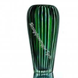 Хрустальная ваза для цветов "Каскад" бол., цв.зеленый