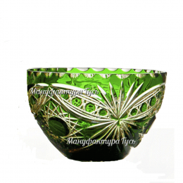 Хрустальная ваза для конфет  «Серенада»  произвольный рис.,цв.зеленый